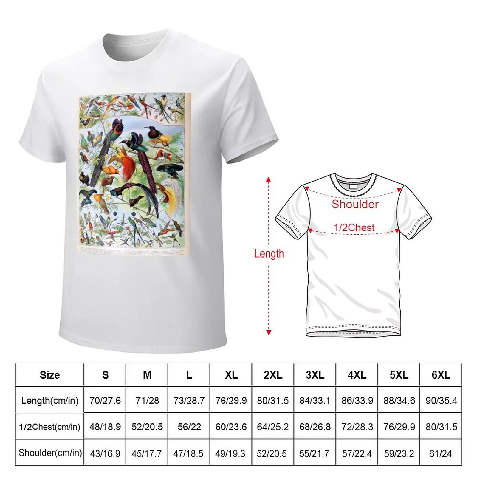 Adolphe Millot - Oiseaux B - French vintage poster T-Shirt heavyweights tops customizeds boys whites t shirt men