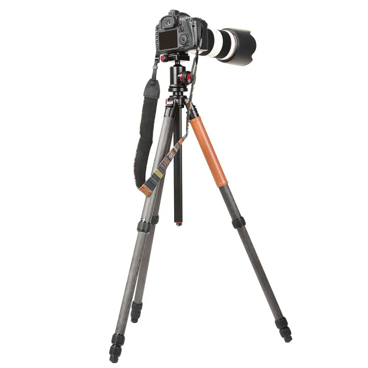 Portable Compact Camera Carbon Fiber Travel Tripod Monopod with Heavy Duty Ball Head Professional for DSLR