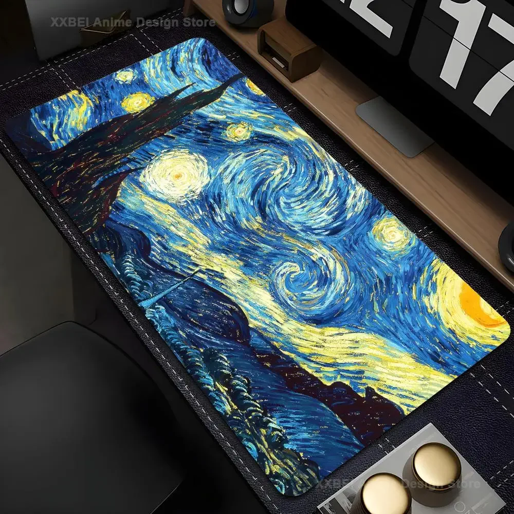 

Anime Van Gogh Mousepad Large Computer Gaming Accessories MousePads Desk Mats Anti-slip Laptop Soft Mice Pad