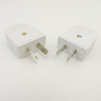 5pcs US AU plug 2 Flat Pin DIY Replacement Rewireable wall Power adapter AC 100V 220v 10A White Color electric cable connector