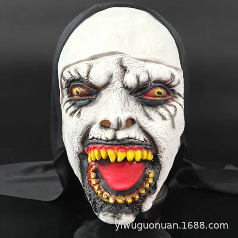 

Spot Halloween Horror Movie Summoning 2 Nun Mask Cosplay Nun Mask Thriller Prop COS Costume