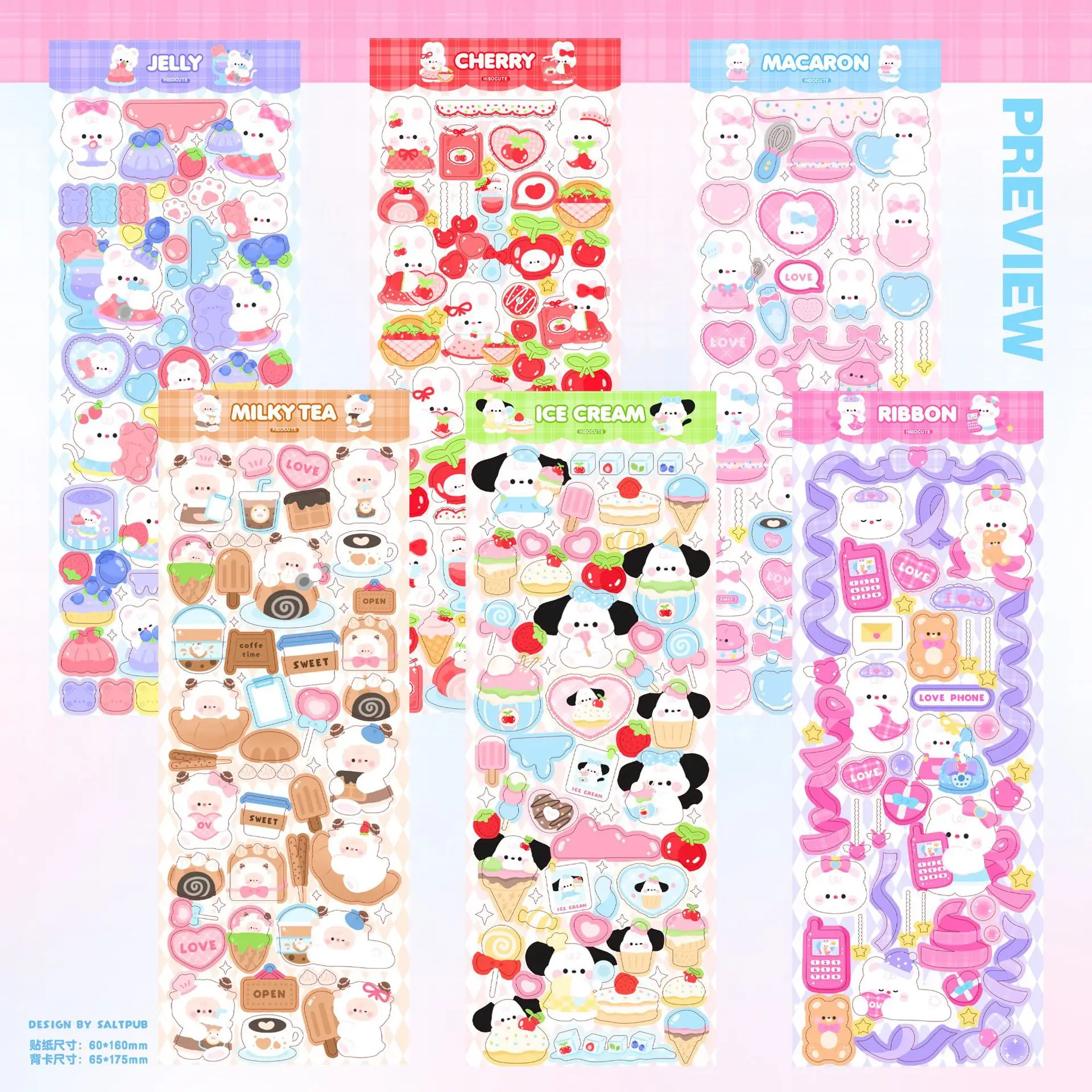 

Korean Style Ins Style Cartoon Animal Account Stickers Children's Girl's Handmade Material Stickers Thermos Stationery Stickers