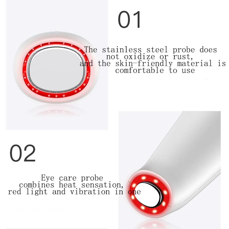 อุปกรณ์เหนี่ยวนําร้อนและเย็นแสงสี อุปกรณ์นวดหน้าและดวงตาแบบเหนี่ยวนําแสงสีแดงและสีน้ําเงิน