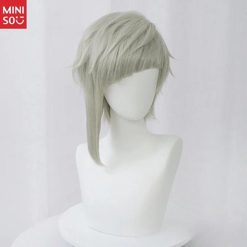 

Miniso Bungo Stray Dogs Atsushi Nakajima Cosplay Wig Light Gray Shaggy Hair for Beast Beneath the Moonlight