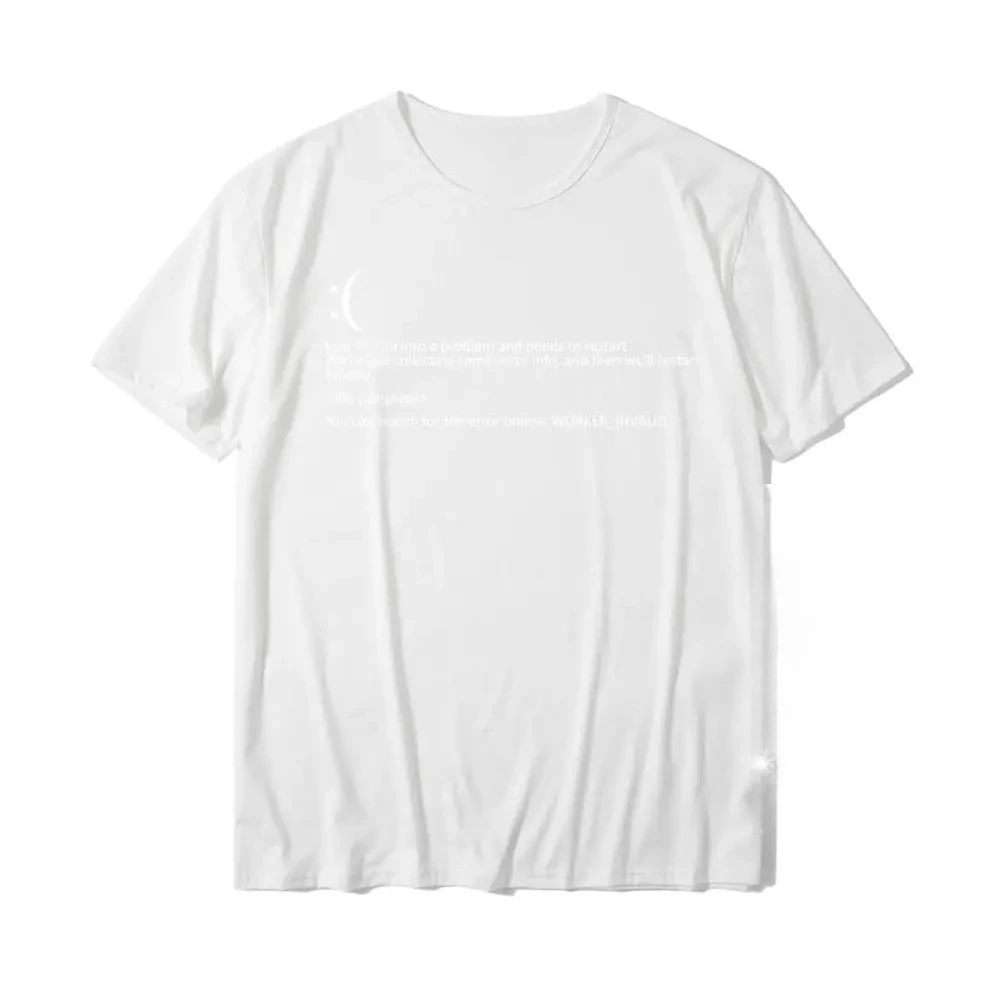 Funny Blue Screen Of Death BSOD Crash Nerd Computer Costume Top T-Shirts Camisa New Coming Men T Shirt summer new tee tops