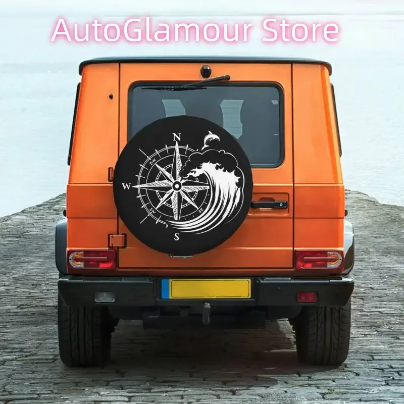 مخصص دولفين البوصلة تخييم غطاء الإطار الاحتياطي ل جيب رانجلر كامبر 4WD 4x4 SUV حماة عجلة السيارة 14 "15" 16 "17" بوصة