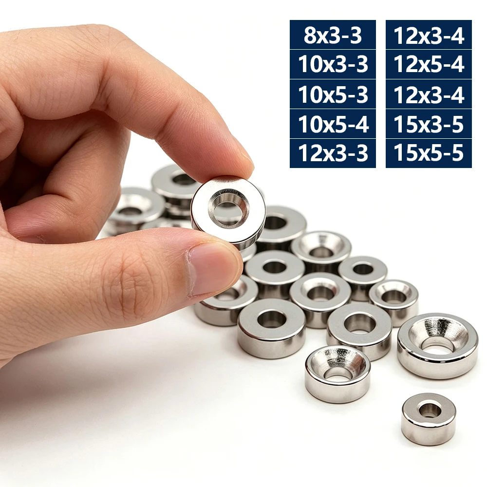 Powerful Round Magnets N35 Ndfeb Permanent Neodymium Magnets with Countersunk Hole for DIY Craft and Industrial Fixing
