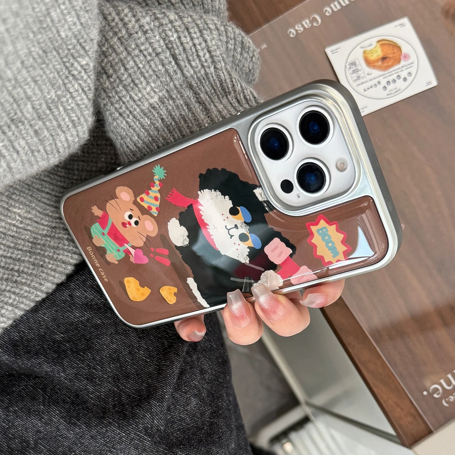 Fun Trend Cartoon Cheese Cat Phone Case For iPhone 17 AIR 16 15 14 13 12 11 PRO MAX PLUS Anti Drop Dustproof Silver Edge Cover