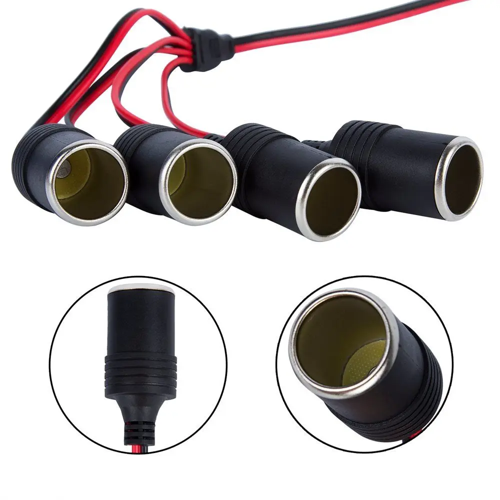 Car Cigarette Lighter Splitter 1 to 4 Female Socket Plug Power Adapter 4 Ways Connector 12V 24V 20A car accessaries