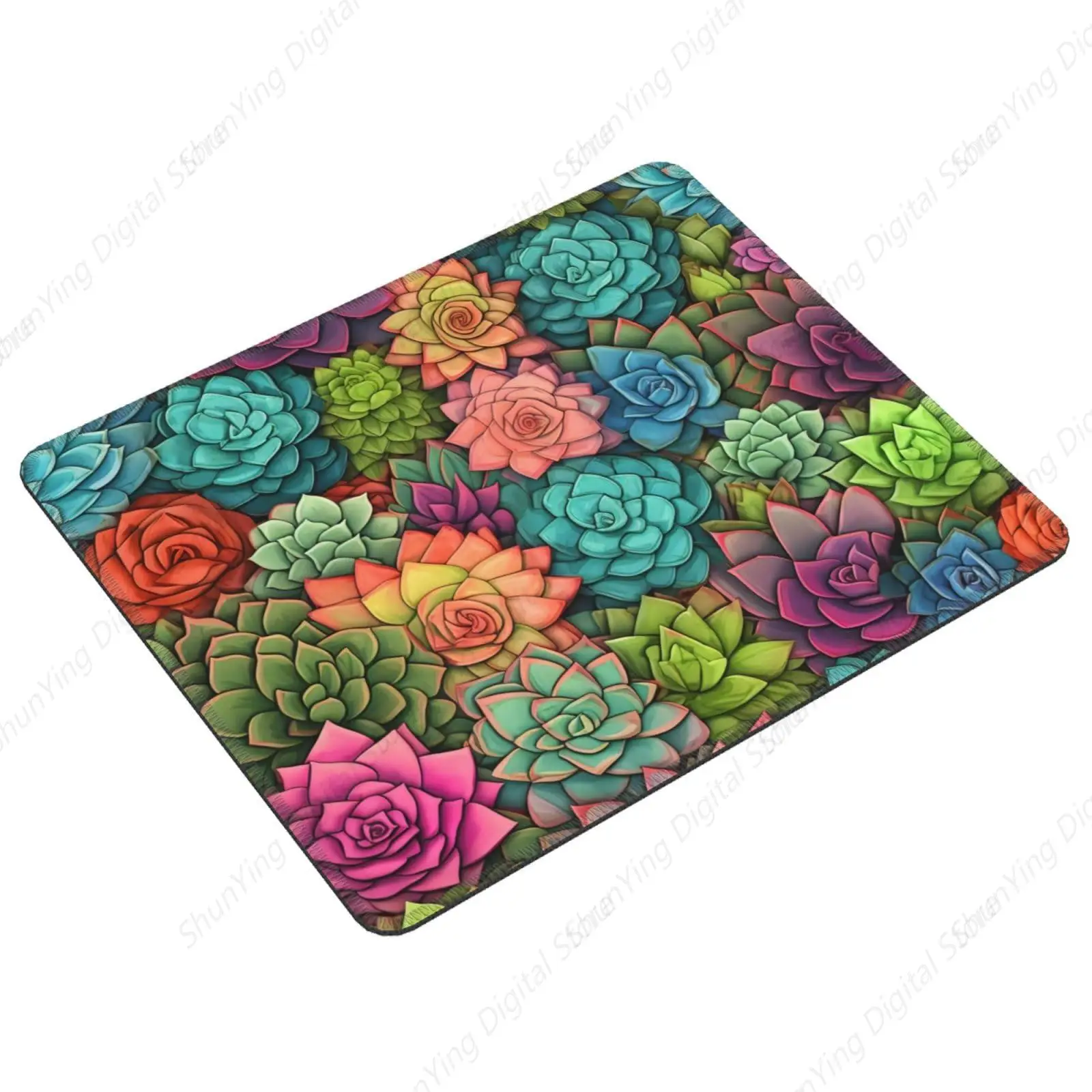 Plant Colored Succulent Mouse Pad Non Slip Rubber Men's And Women's Laptop Office Gaming Mouse Pad 25*30cm