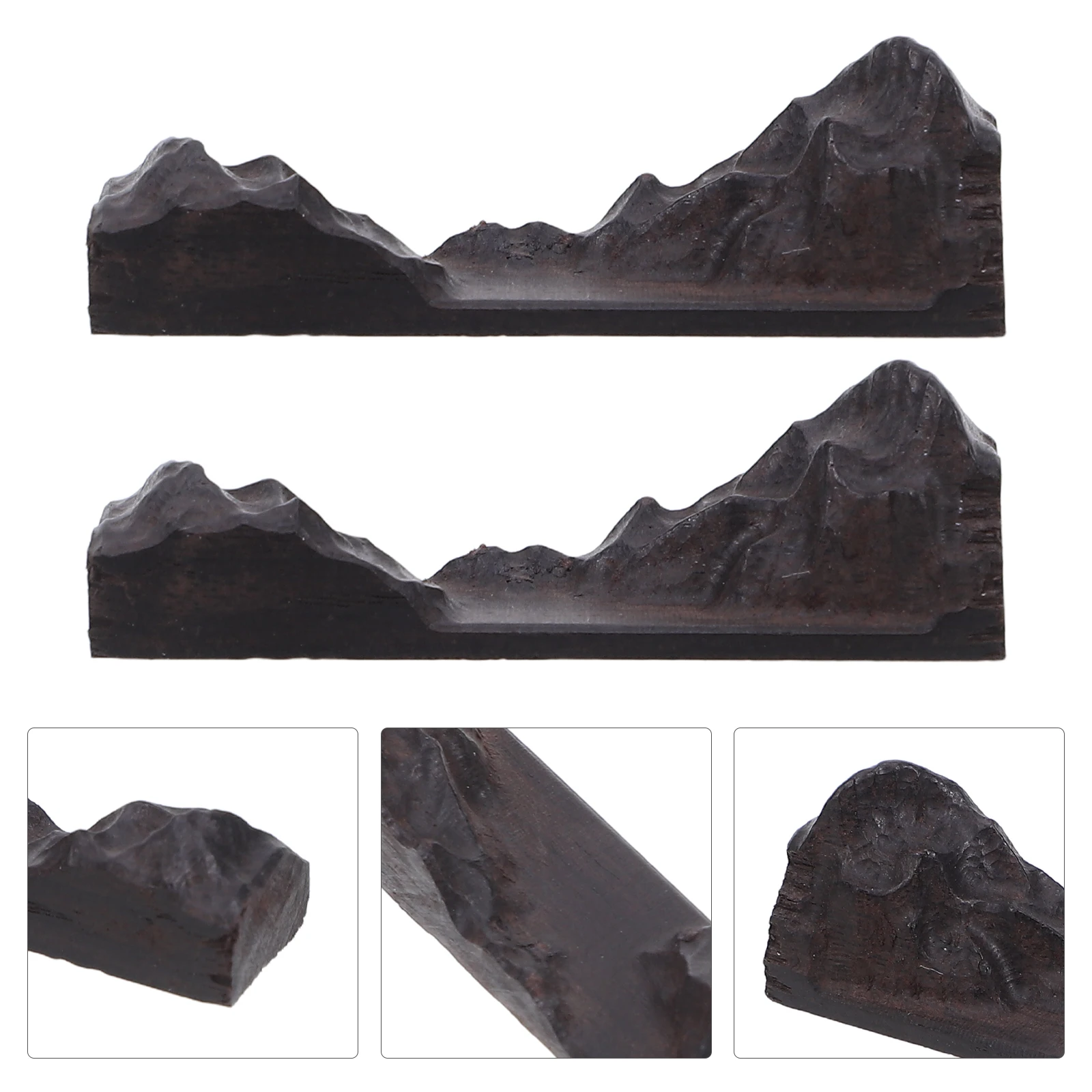 

5pcs Wooden Base For Resin Art Mountain Diy Craft Mini Wood Carving Peaks Desktop Desk Decor Centerpiece Bookshelf Shelf