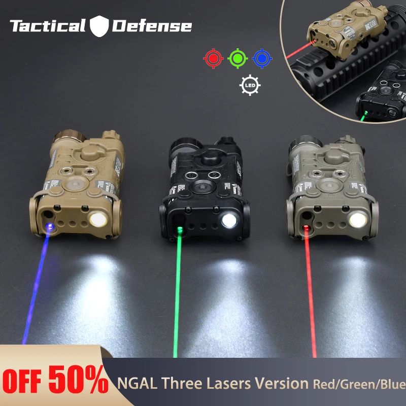 

WADSN Tactical NGAL Airsoft NGAL Laser Pointer Simple Version Red Green Blue Laser White LED Scout Weapon Light Outdoor Hunting