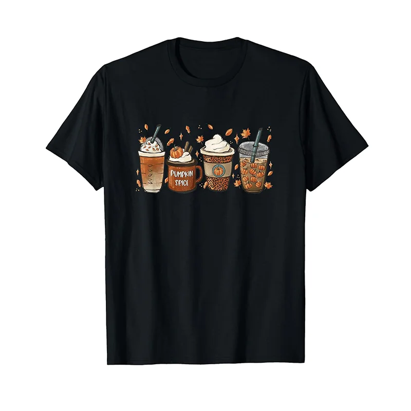 

Halloween Coffee Pumpkin Latte Spice Coffee Love Fall Season T-Shirt WHX 180g