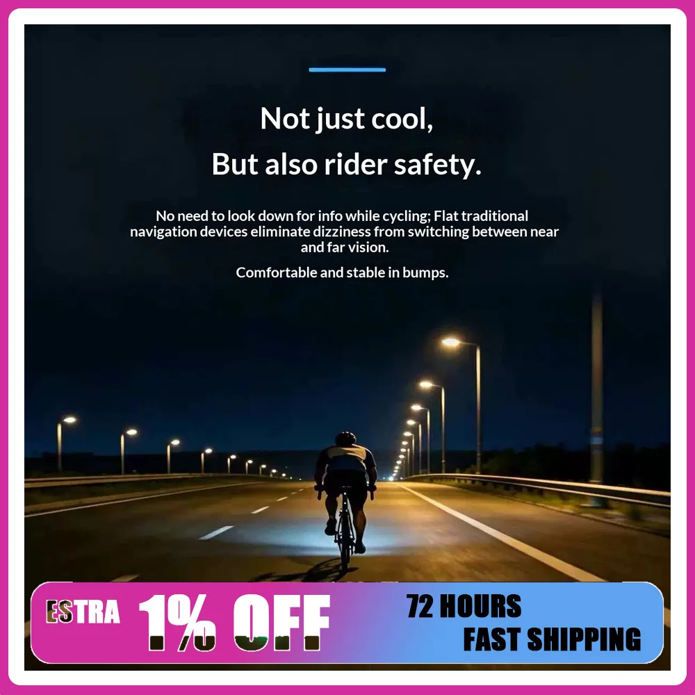 RideHUD IrisGreen Night Cycling Projection Light Smart HUD Bike Computer Navigation Display