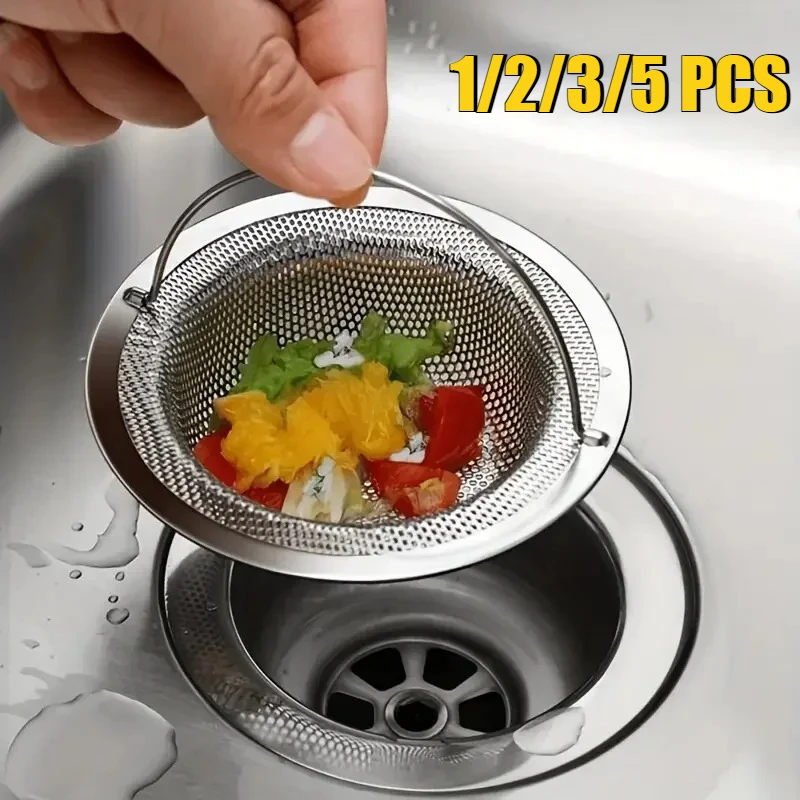 304 stainless steel Portable kitchen drainage filter, hotel sink filter with handle filter, easy to replace drainage basket