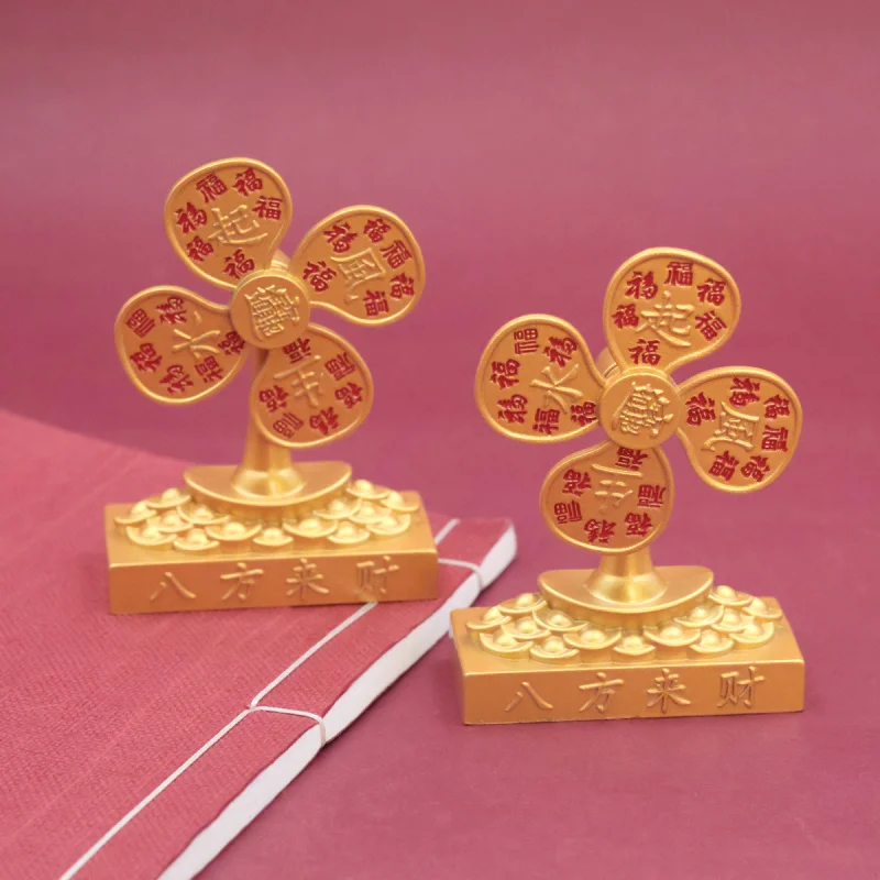 Windmill Crafts Ornament Rotatable Yuanbao Home Office Decoration New Chinese Style Available for Dropshipping