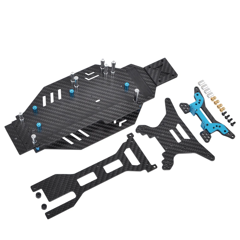 Custom Carbon Lower Deck Chassis Conversion Kit for Tamiya DF-03 RC Off-Road Car