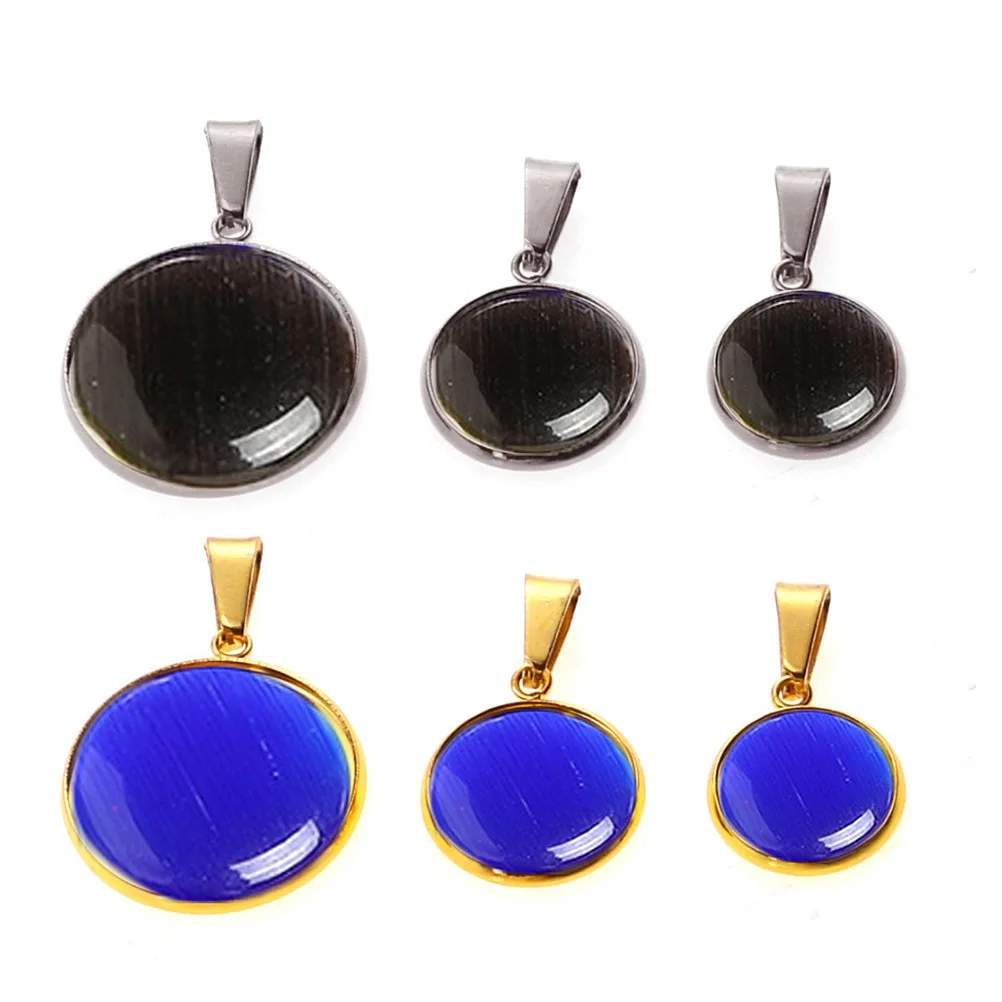 

20 шт., подносы для подвесок из нержавеющей стали, прочный комплект держателей для ювелирных изделий «сделай сам», круглая основа для ожерелья, браслета, подвески 10 мм