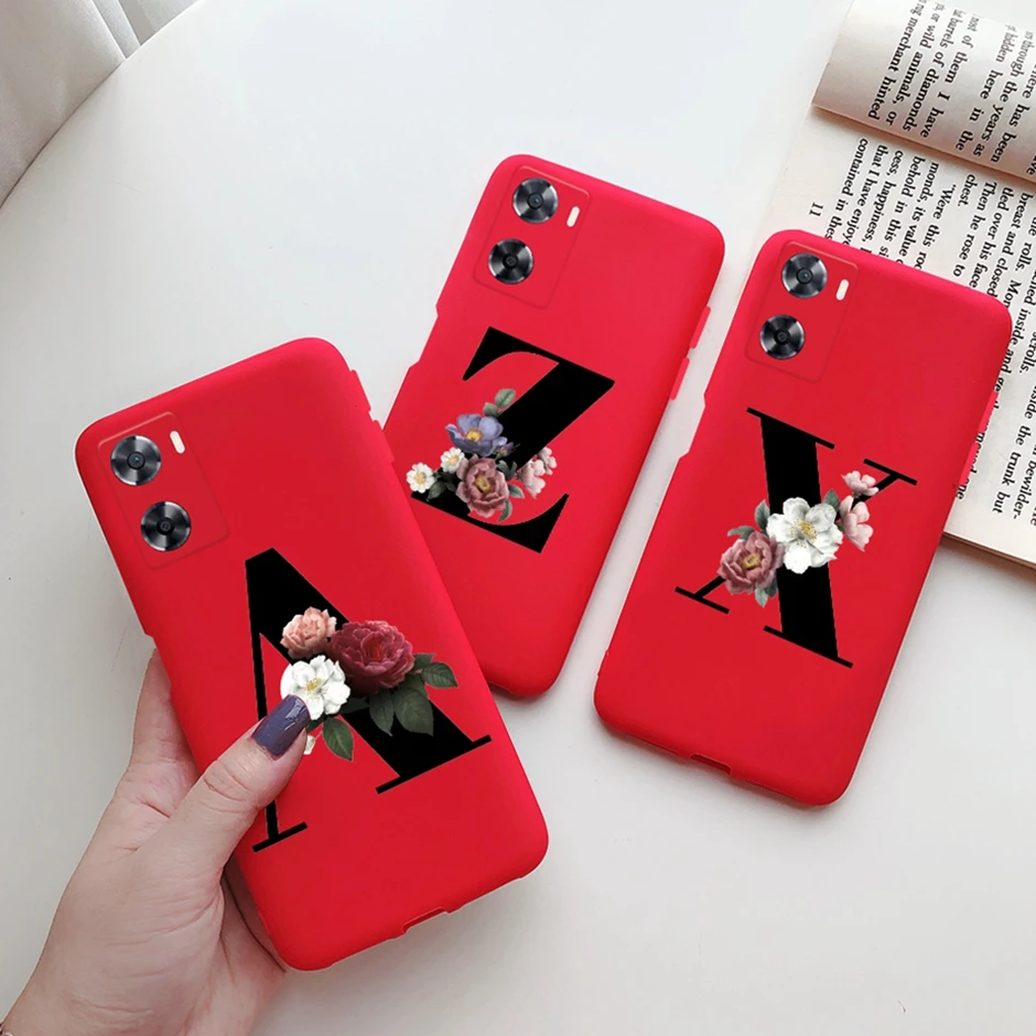 

Cases For OPPO A57 4G 2022 Case for OPPOA57 CPH2387 Phone Cover Letter Pattern Silicone Casing Shockproof Soft Back Shell Fundas