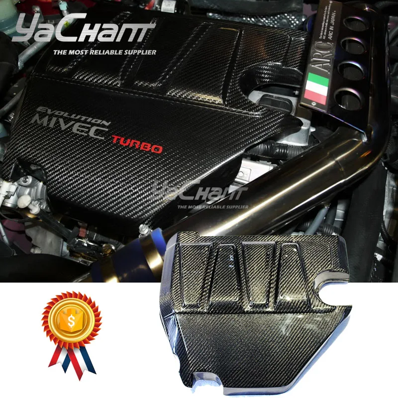 Car-Styling CF Carbon Fiber Engine Cover Fit For 2008-2017 Mitsubishi Lancer Evolution EVO X