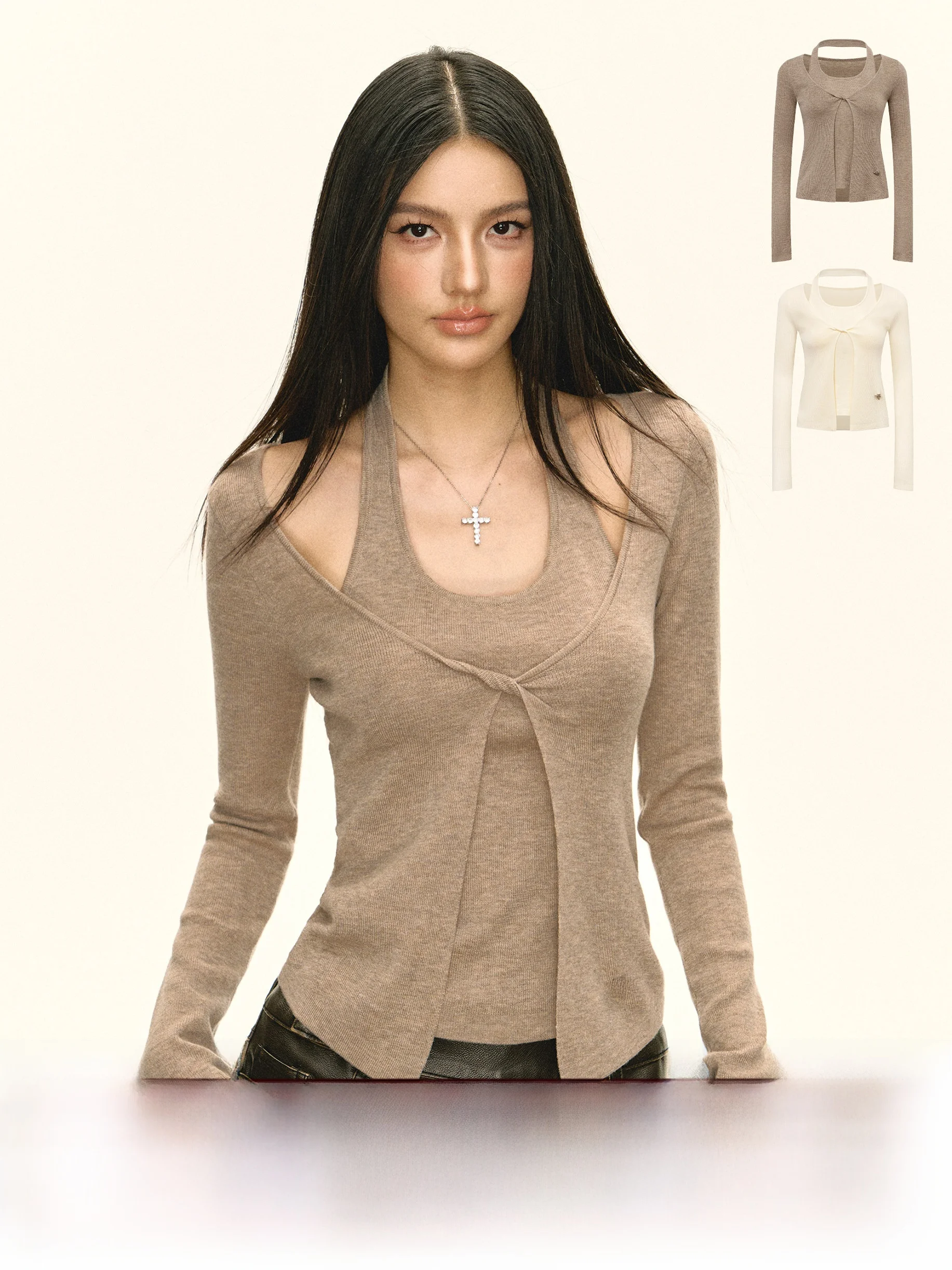 

Ariseism: Американский ретро-дизайн, новый осенний женский вязаный свитер с длинным рукавом, уличный стиль, приталенный крой, круглый вырез, топ