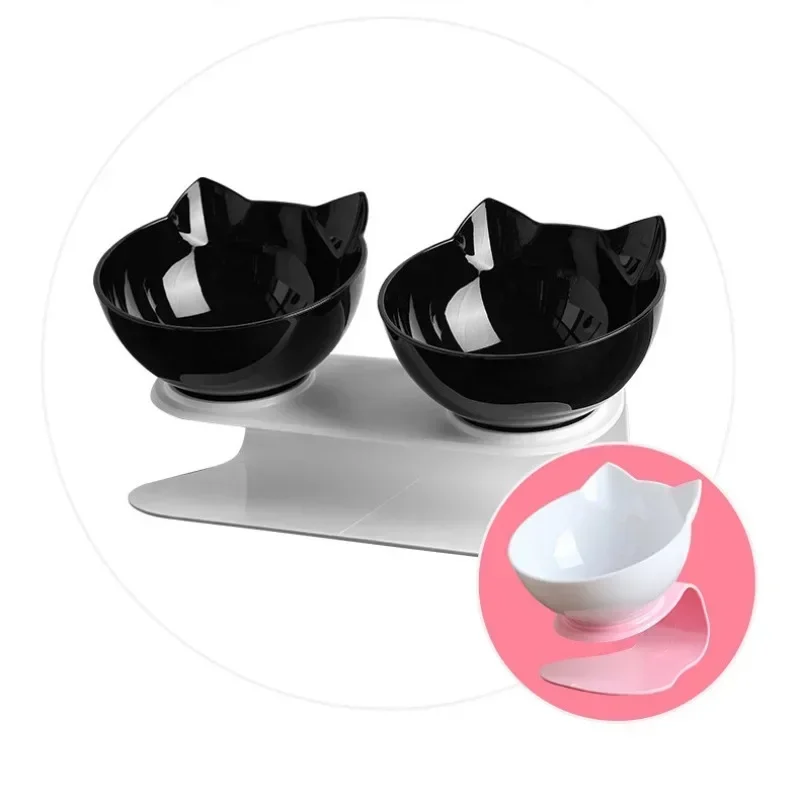 Innovative Cat Ear Design – Oblique Mouth Single Bowl with Automatic Water Dispenser pet food bowl  cat feeder  cats