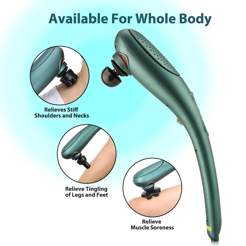 Electric Handheld Body Back Massager Stick Vibratin Relieve Fatigue 15 Modes 15 Intensity Relaxation Treatment Recharge