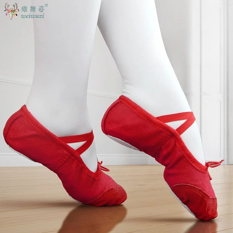 Girls Ballet Shoes Soft Sole Ballet Dance Slippers Children Kids Practise Ballerina Shoes Woman Dance Traning Shoes Yoga Shoes