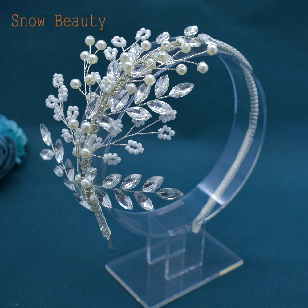 DZ028 Handmade Wedding Headpieces Bridal Headdress Pageant Hair Jewelry Crystal Hair Accessories for Brides and Bridesmaid