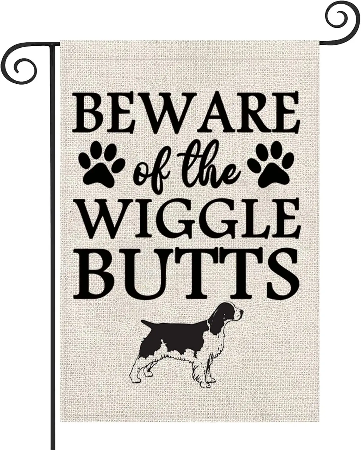Springer Spaniel Dog Lovers Gift Beware Of The Wiggle Butts Garden Flag Housewarming Welcome Hanging Canvas Decor Gift (Spri SSL