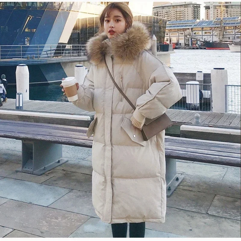 Winter Jacket Women Clothes Vintage Warm Coat Female Women\'s Down Cotton   Thick Long Parkas Oversized s R169