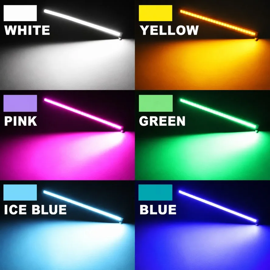 1-10Pcs 17cm COB LED Strip Light DC12V 6W Car DRL Daytime Running Light Multi‑Color Auto Modification Decorative Lamp Universal