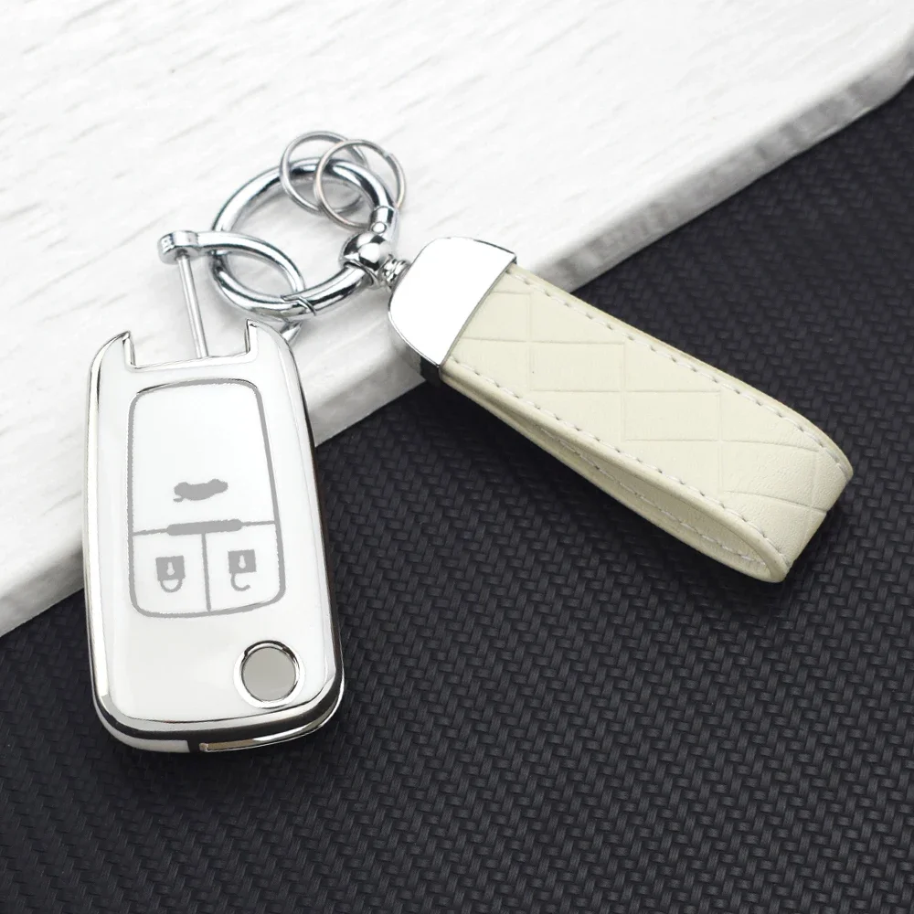 TPU Car Flip Key Case Cover Shell for Chevrolet Cruze Aveo Trax Sail Malibu Captiva Opel Vauxhall Astra J Corsa Insignia Mokka view 5