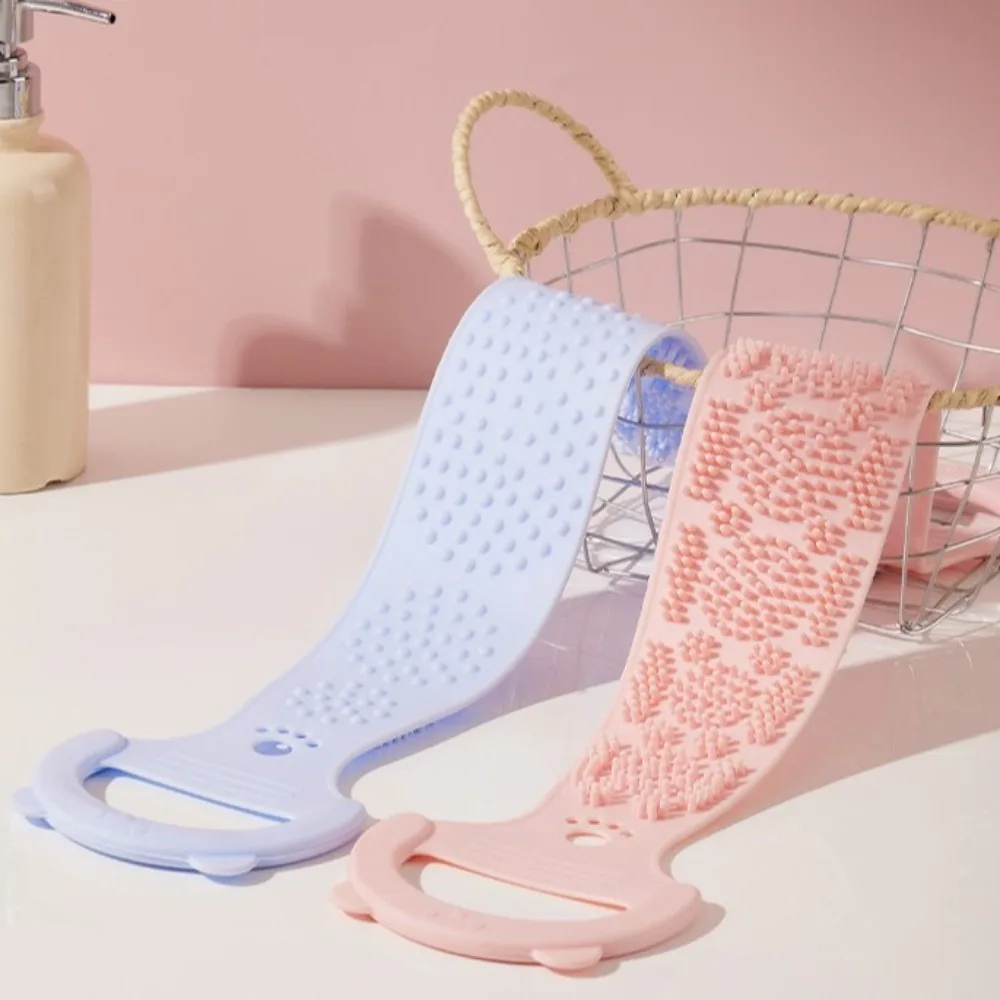 

Силиконовый скребок для тела с длинной ручкой, эргономичная отшелушивающая щетка для очистки тела, массажная щетка для путешествий