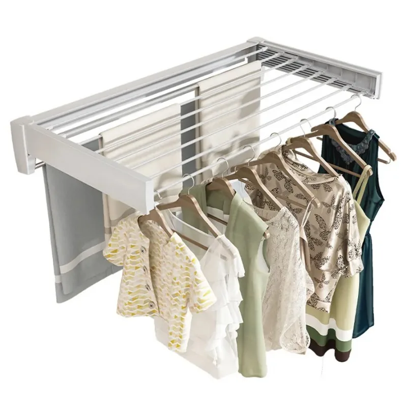 

Invisible Towel Rack in Bathroom, Indoor Balcony, Bay Window, Folding Wall Mounted Telescopic Clothes Drying Rack