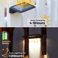 2 Pack Solar Wall Lights 4 LED Solar Fence Lights Outdoor Waterproof Solar Deck Lights Wall Lights for Fence Post Yard Pathway 5