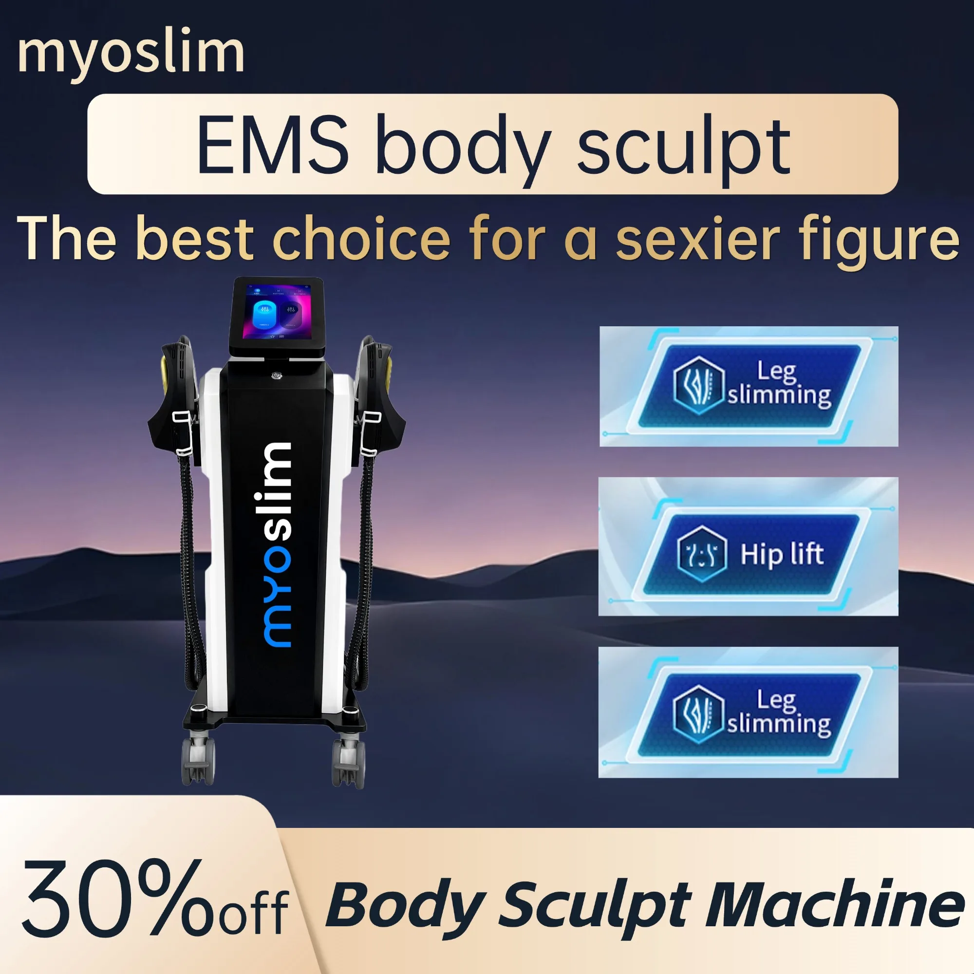 

Myoslim 15 Tesla 6500W Electromagnetic Slimming Roller 2-in-1 Muscle Energy & Facial Contouring Machine for Salon CE Certified
