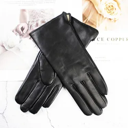 Guantes de piel auténtica para adulto, manoplas de piel de oveja de estilo recto, variedad de forro para conducir, novedad, Invierno