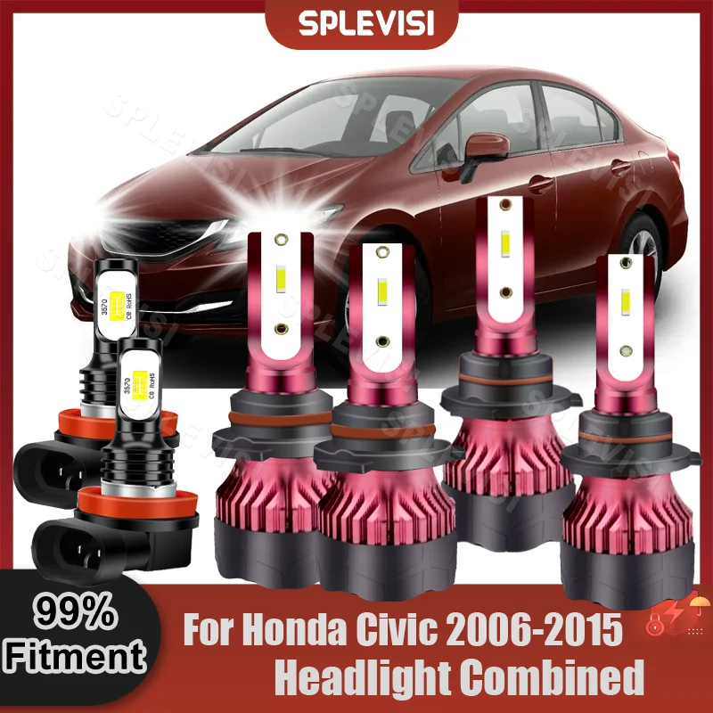 

LED Headlamp Foglamp Bulbs Conversion Kit 6000K White 9V-36V For Honda Civic 2006 2007 2008 2009 2010 2011 2012 2013 2014 2015