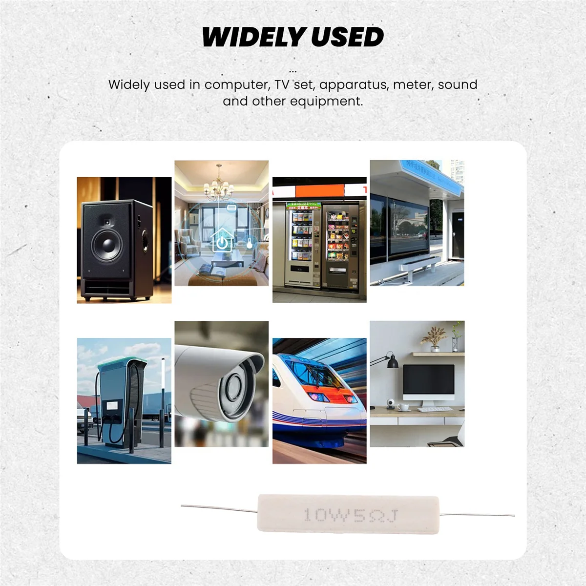 5 resistencias de cemento cerámico bobinadas de 5 ohmios y 10 W