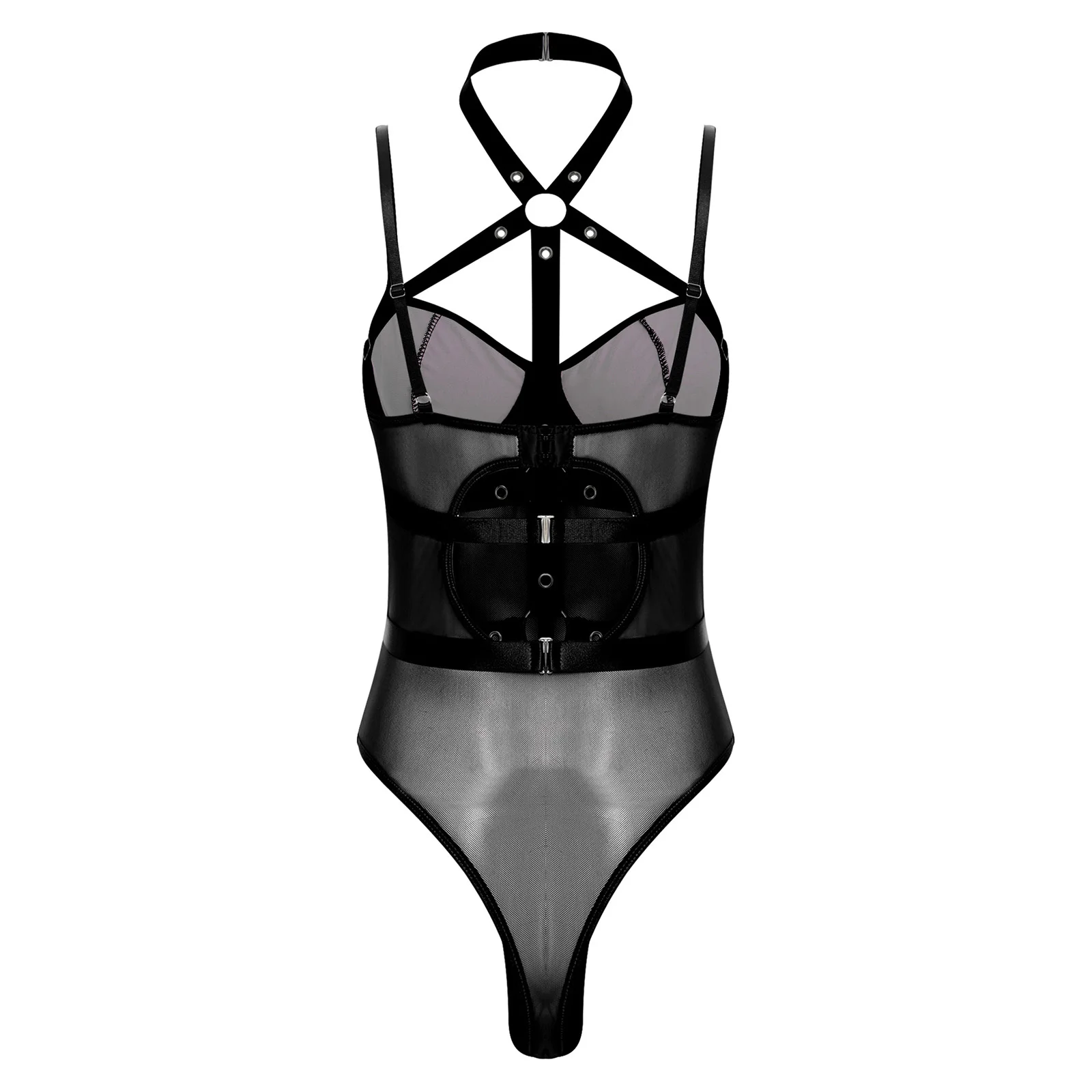 ชุดชั้นในสตรี Body Chest Harness Suspenders Bodysuits Push Up Underwire เปิดเป้า Hollow Out Spliced Leotards Playsuits