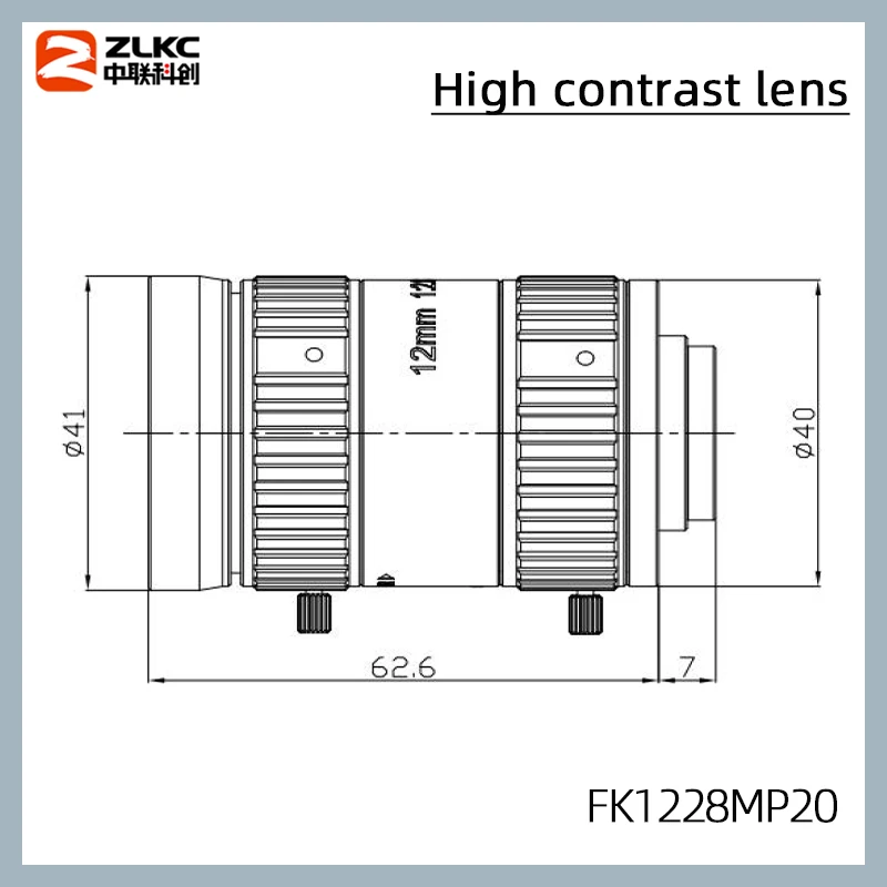 Imagem -04 - Lente de Montagem de Foco Fixo c para Câmeras de Visão de Máquina Alta Resolução Baixa Distorção fa hd 12 mm 1.1 Polegada 20mp F2.8