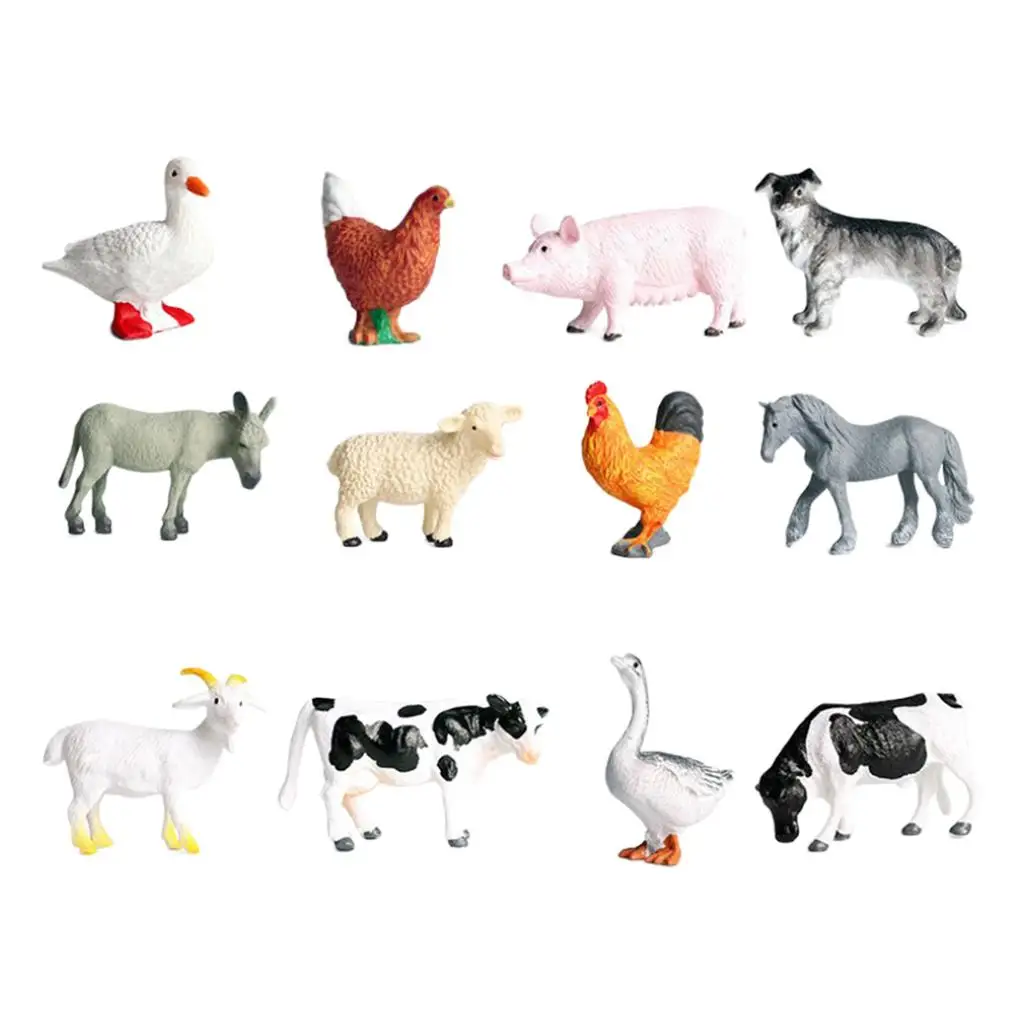 

Realistic Farm Figures Miniature Ornament Preschool Early Learning Toy