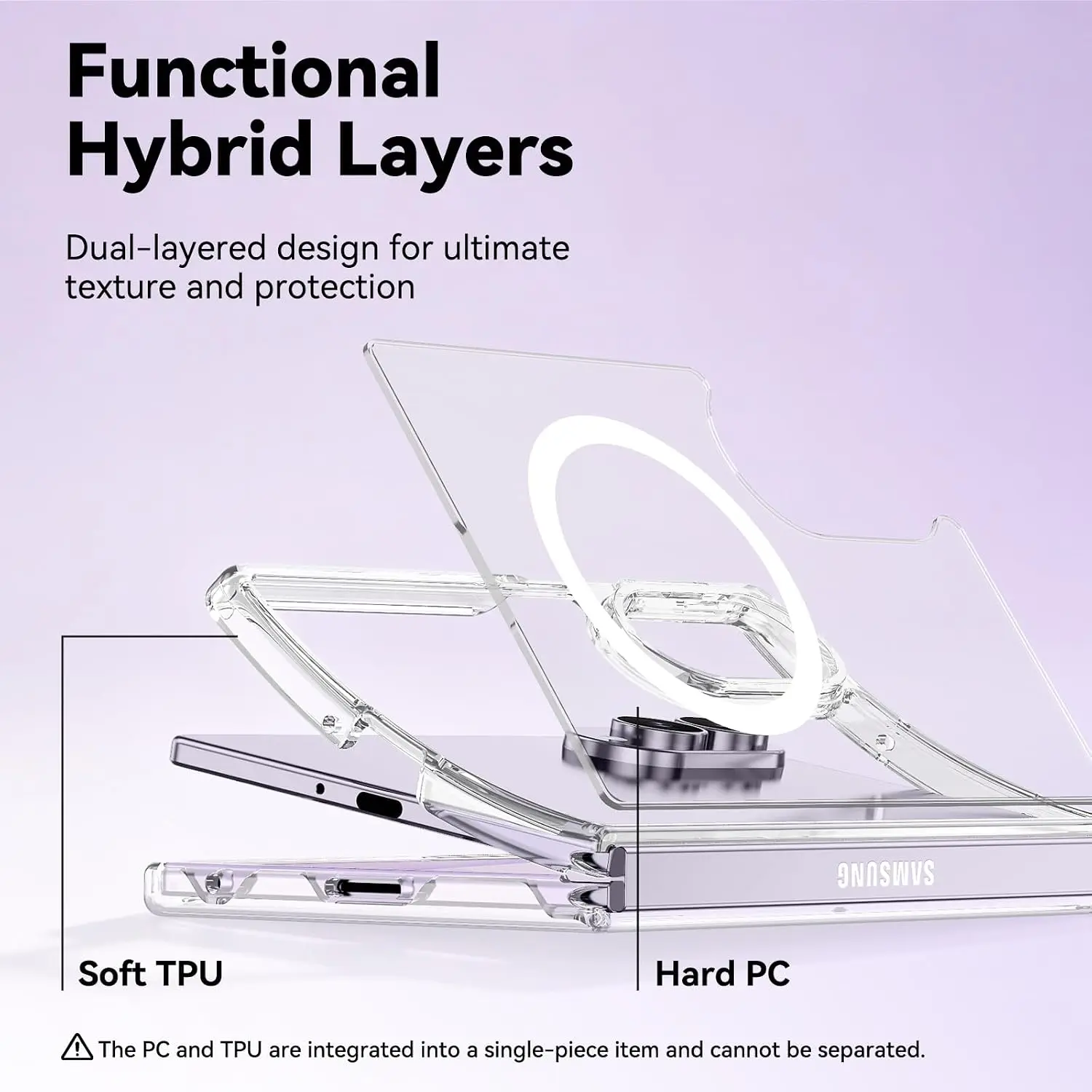 Clear Magnetic Shockproof Phone Case for Samsung Galaxy Z Fold 8 Wide for Magsafe Fold8 PC TPU Hybrid Wireless Charging Cover view 5