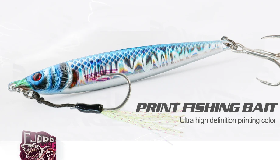 Fjord Metall Jig 20g 30g 40g 60g 3D-Druck Shore Casting Seefischerei Jigs Forelle Thunfisch Bass Salzwasser Angeln neue Köder liefert – Detail 1