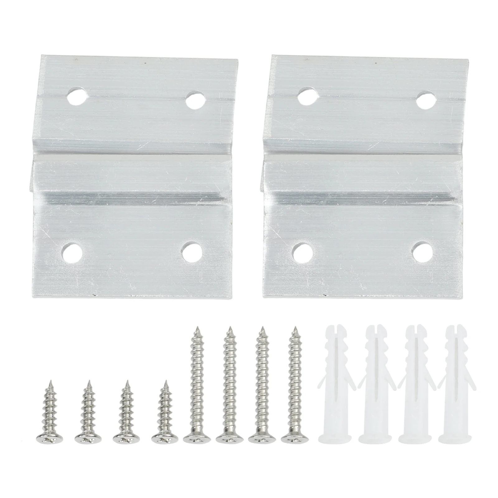 Aluminum Z Clamp Kit 4pcs for Wall Mounting Heavy Mirrors Headboards and Framed Pictures Includes Screws and Anchors