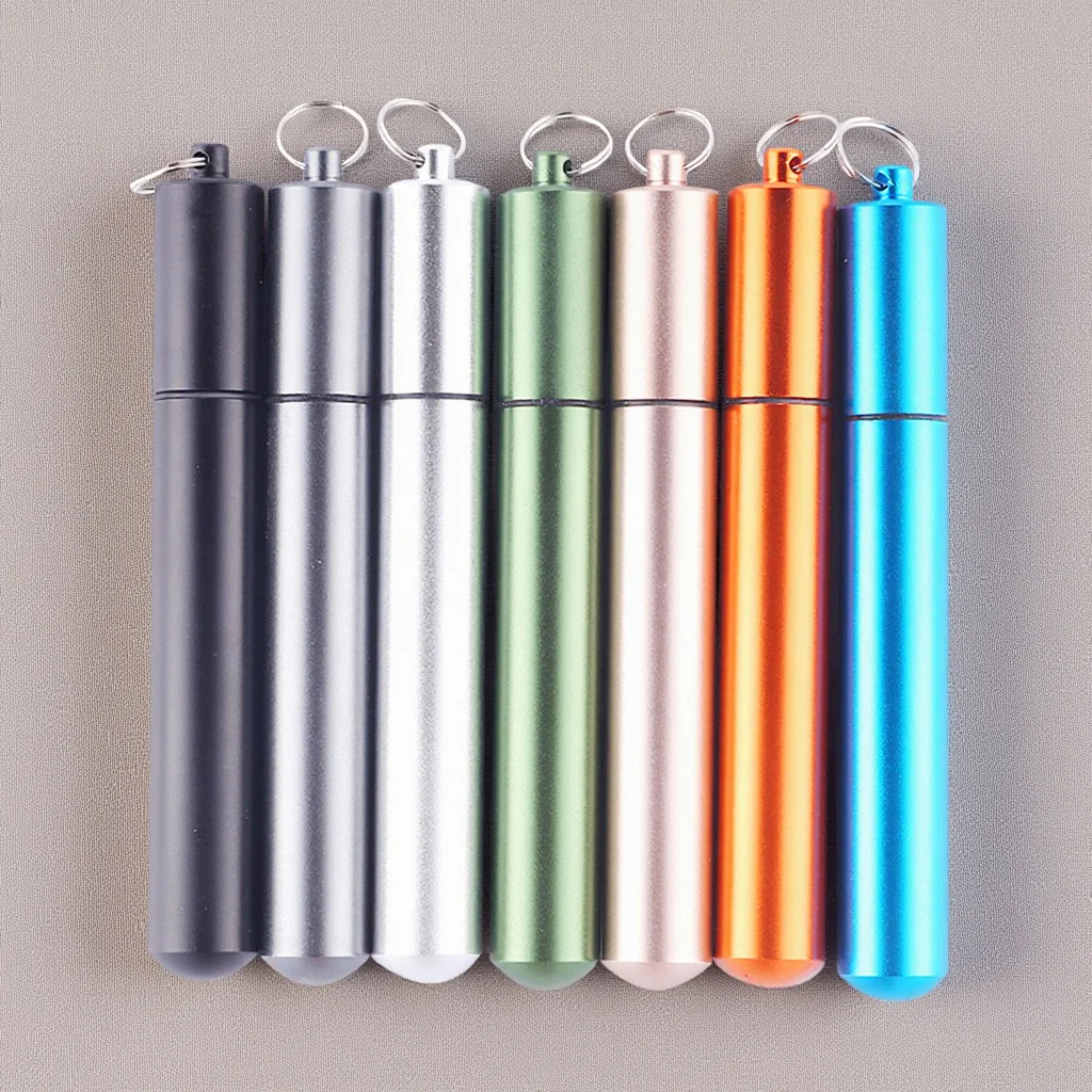 

Stainless Steel Folding Straw Reusable Portable Drinking Straw For Travel Outdoor Home Office Eco Friendly Cleaning Brush