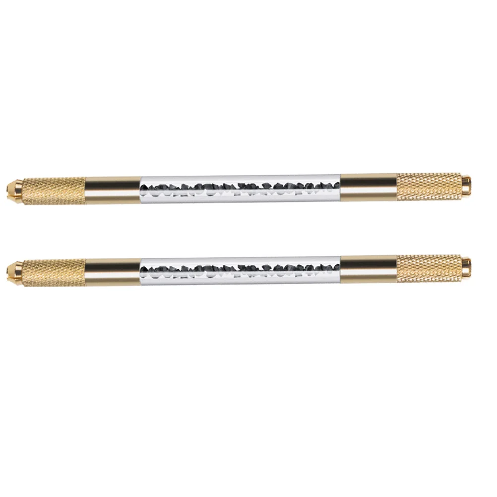 2Pcs Rhinestone Dual-Head Eyebrow Tattoo Pen Microblading Tool for Precise Shaping Professional and Personal Use