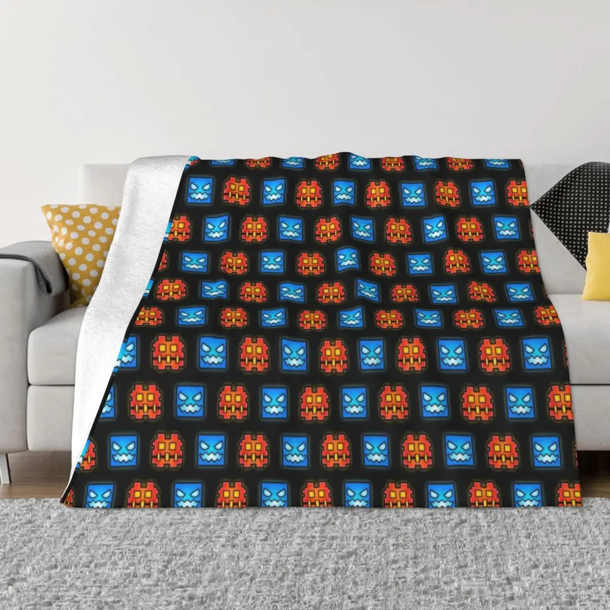 

Geometry dash Throw Blanket Sofa Quilt Heavy Picnic Blankets