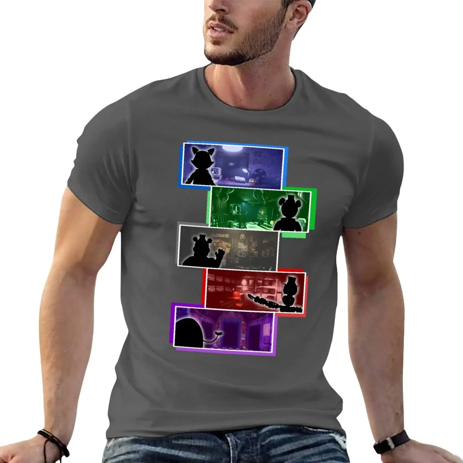 New Fazbear Fanverse - Group T-Shirt Short sleeve tee sweat shirt t shirt for men